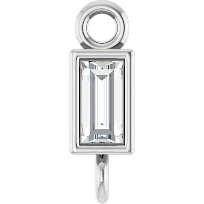 .04 CT Natural Diamond Bezel-Set Link, 2.4 mm x 7.5 mm, Straight Baguette