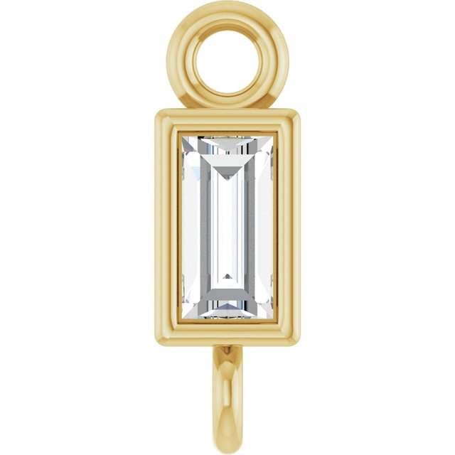 .04 CT Natural Diamond Bezel-Set Link, 2.4 mm x 7.5 mm, Straight Baguette