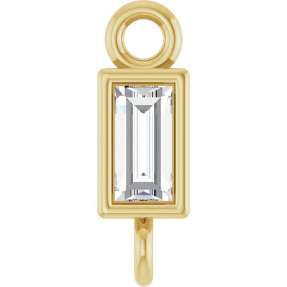 .04 CT Natural Diamond Bezel-Set Link, 2.4 mm x 7.5 mm, Straight Baguette