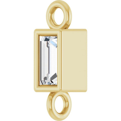 .04 CT Lab-Grown Diamond Bezel-Set Link, 2.4 mm x 7.5 mm, Straight Baguette