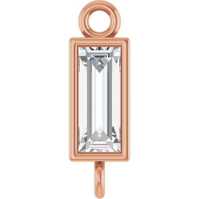 1/6 CT Lab-Grown Diamond Bezel-Set Link, 2.9 mm x 9.5 mm, Straight Baguette