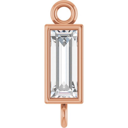 1/6 CT Lab-Grown Diamond Bezel-Set Link, 2.9 mm x 9.5 mm, Straight Baguette