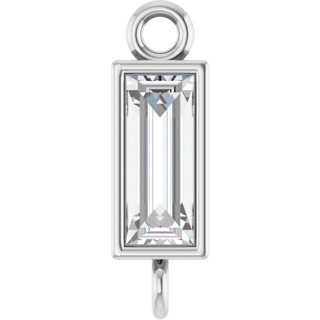 1/6 CT Lab-Grown Diamond Bezel-Set Link, 2.9 mm x 9.5 mm, Straight Baguette