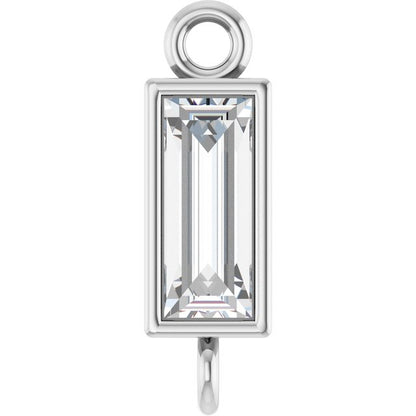 1/6 CT Lab-Grown Diamond Bezel-Set Link, 2.9 mm x 9.5 mm, Straight Baguette