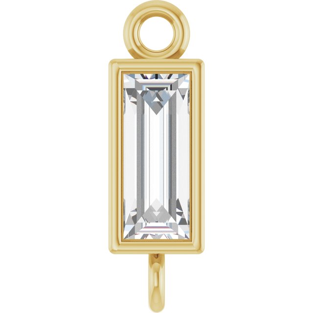 1/6 CT Natural Diamond Bezel-Set Link, 2.9 mm x 9.5 mm, Straight Baguette