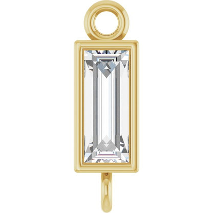 1/6 CT Natural Diamond Bezel-Set Link, 2.9 mm x 9.5 mm, Straight Baguette