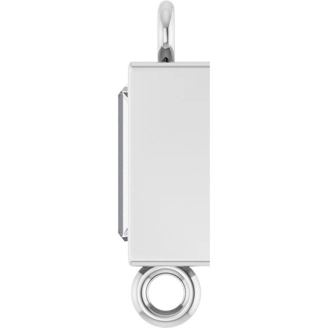 1/6 CT Natural Diamond Bezel-Set Link, 2.9 mm x 9.5 mm, Straight Baguette