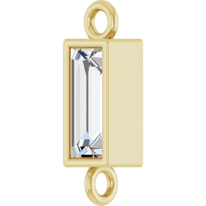 1/6 CT Lab-Grown Diamond Bezel-Set Link, 2.9 mm x 9.5 mm, Straight Baguette