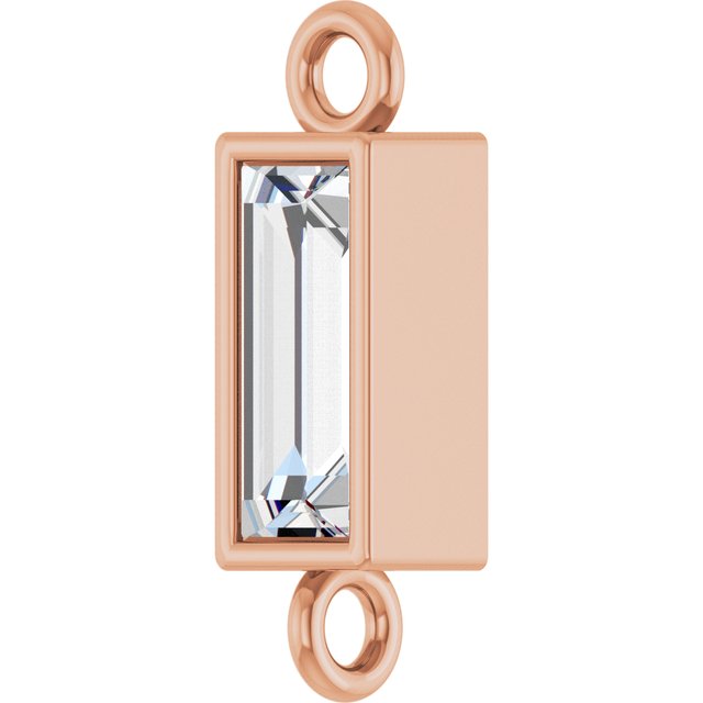 1/6 CT Lab-Grown Diamond Bezel-Set Link, 2.9 mm x 9.5 mm, Straight Baguette
