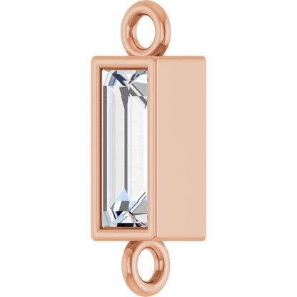 1/6 CT Lab-Grown Diamond Bezel-Set Link, 2.9 mm x 9.5 mm, Straight Baguette