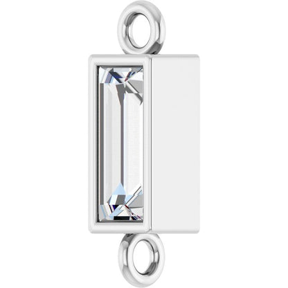 1/6 CT Lab-Grown Diamond Bezel-Set Link, 2.9 mm x 9.5 mm, Straight Baguette