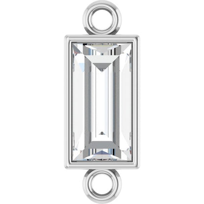 3/8 CT Natural Diamond Bezel-Set Link, 3.9 mm x 10.5 mm