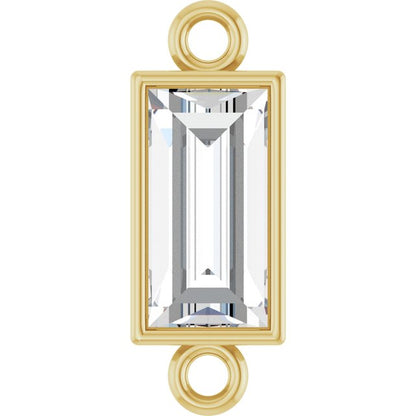 3/8 CT Lab-Grown Diamond Bezel-Set Link, 3.9 mm x 10.5 mm