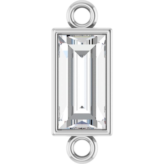 3/8 CT Lab-Grown Diamond Bezel-Set Link, 3.9 mm x 10.5 mm