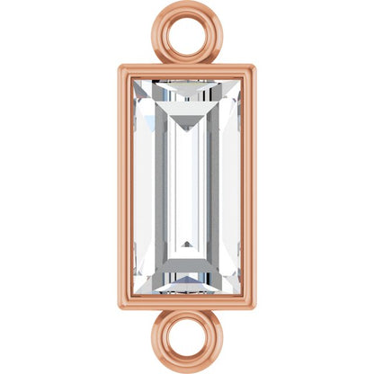 3/8 CT Lab-Grown Diamond Bezel-Set Link, 3.9 mm x 10.5 mm