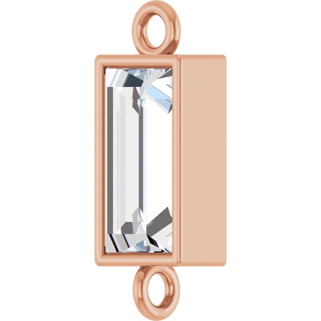 3/8 CT Lab-Grown Diamond Bezel-Set Link, 3.9 mm x 10.5 mm, Straight Baguette
