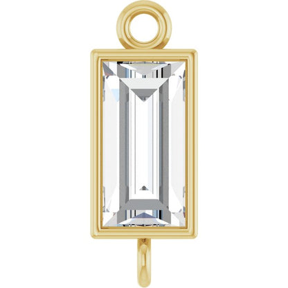 3/8 CT Lab-Grown Diamond Bezel-Set Link, 3.9 mm x 10.5 mm, Straight Baguette