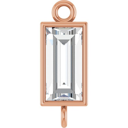 3/8 CT Lab-Grown Diamond Bezel-Set Link, 3.9 mm x 10.5 mm, Straight Baguette