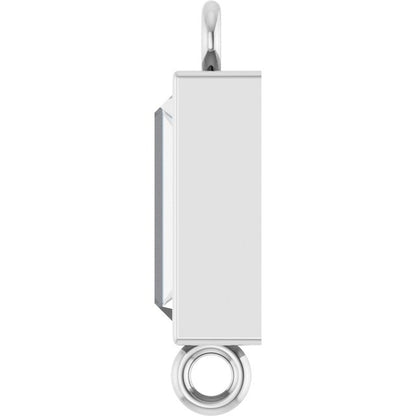 3/8 CT Natural Diamond Bezel-Set Link, 3.9 mm x 10.5 mm, Straight Baguette