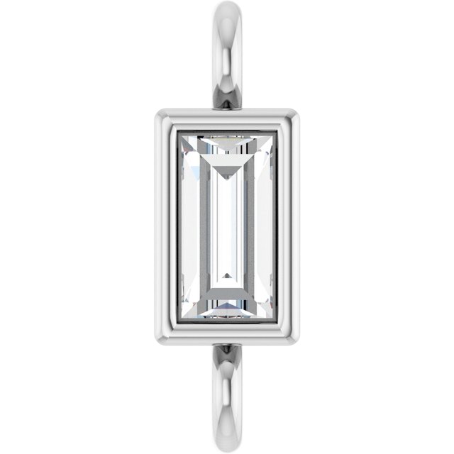 .04 CT Natural Diamond Bezel-Set Link, 2.4 mm x 7.5 mm, Style 2