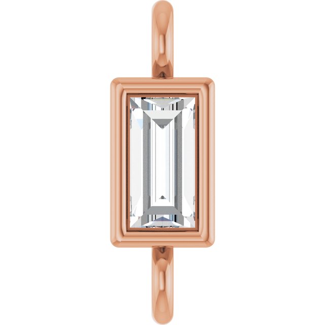 .04 CT Natural Diamond Bezel-Set Link, 2.4 mm x 7.5 mm, Style 2