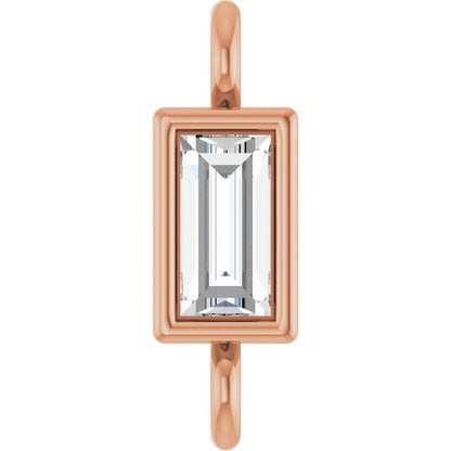 .04 CT Lab-Grown Diamond Bezel-Set Link, 2.4 mm x 7.5 mm, Style 2