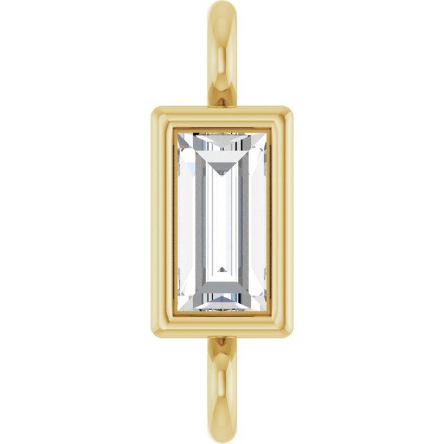 .04 CT Natural Diamond Bezel-Set Link, 2.4 mm x 7.5 mm, Style 2