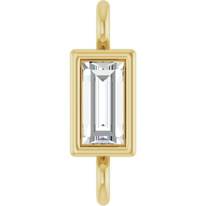 .04 CT Natural Diamond Bezel-Set Link, 2.4 mm x 7.5 mm, Style 2