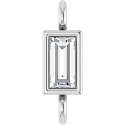.04 CT Lab-Grown Diamond Bezel-Set Link, 2.4 mm x 7.5 mm, Style 2