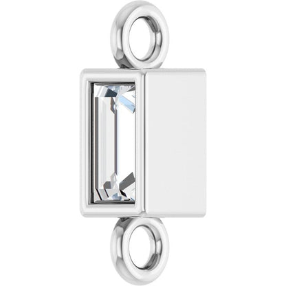 .04 CT Natural Diamond Bezel-Set Link, 2.4 mm x 7.5 mm, Style 2