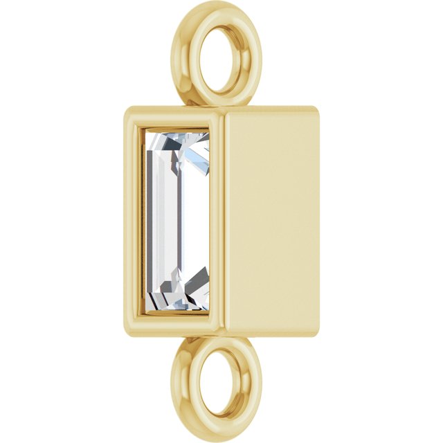 .04 CT Lab-Grown Diamond Bezel-Set Link, 2.4 mm x 7.5 mm, Style 2