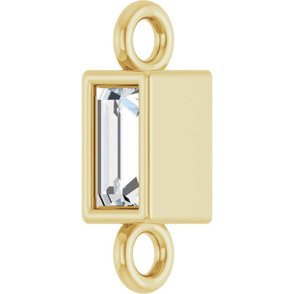 .04 CT Lab-Grown Diamond Bezel-Set Link, 2.4 mm x 7.5 mm, Style 2