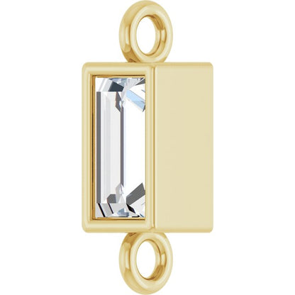 1/10 CT Lab-Grown Diamond Bezel-Set Link, 2.9 mm x 8.5 mm, Style 2