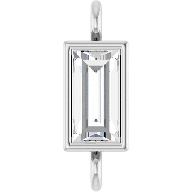 1/10 CT Natural Diamond Bezel-Set Link, 2.9 mm x 8.5 mm, Style 2