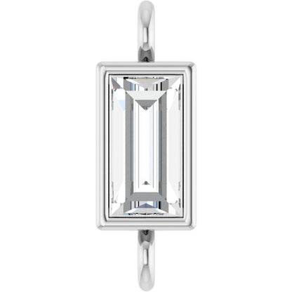 1/10 CT Natural Diamond Bezel-Set Link, 2.9 mm x 8.5 mm, Style 2