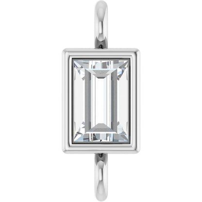 .08 CT Natural Diamond Bezel-Set Link, 2.9 mm x 7.5 mm, Style 2