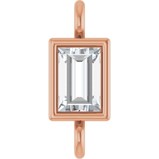 .08 CT Natural Diamond Bezel-Set Link, 2.9 mm x 7.5 mm, Style 2