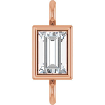 .08 CT Lab-Grown Diamond Bezel-Set Link, 2.9 mm x 7.5 mm, Style 2