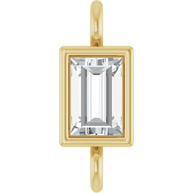 .08 CT Natural Diamond Bezel-Set Link, 2.9 mm x 7.5 mm, Style 2