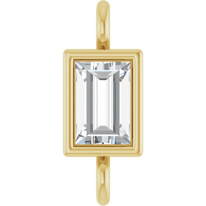.08 CT Natural Diamond Bezel-Set Link, 2.9 mm x 7.5 mm, Style 2