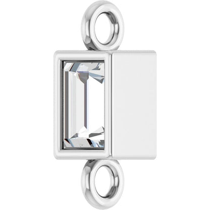 .08 CT Natural Diamond Bezel-Set Link, 2.9 mm x 7.5 mm, Style 2