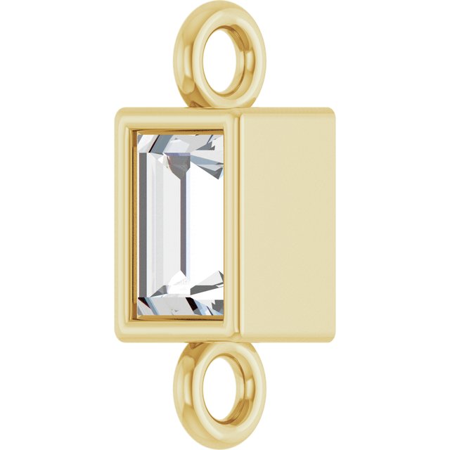 .08 CT Lab-Grown Diamond Bezel-Set Link, 2.9 mm x 7.5 mm, Style 2