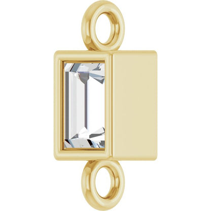 .08 CT Lab-Grown Diamond Bezel-Set Link, 2.9 mm x 7.5 mm, Style 2