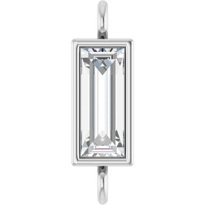 1/6 CT Natural Diamond Bezel-Set Link, 2.9 mm x 9.5 mm, Style 2