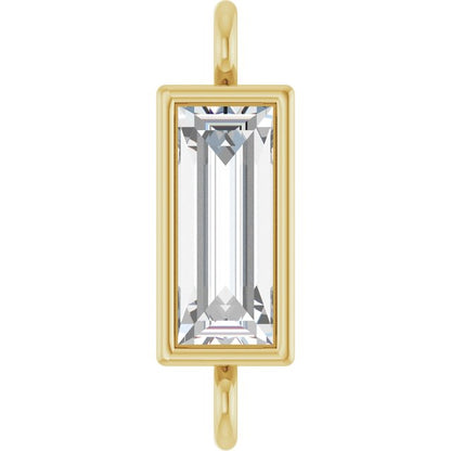 1/6 CT Lab-Grown Diamond Bezel-Set Link, 2.9 mm x 9.5 mm, Style 2
