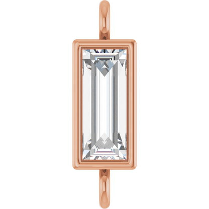 1/6 CT Natural Diamond Bezel-Set Link, 2.9 mm x 9.5 mm, Style 2
