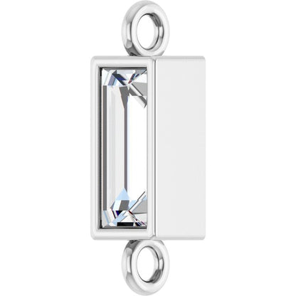 1/6 CT Natural Diamond Bezel-Set Link, 2.9 mm x 9.5 mm, Style 2