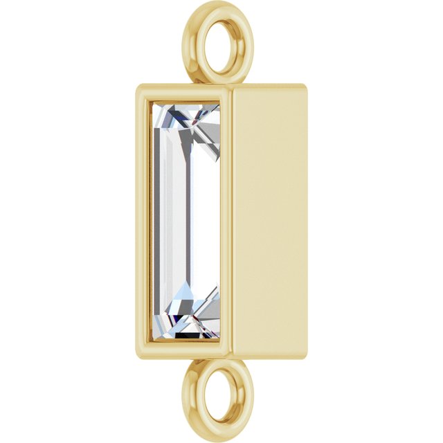 1/6 CT Lab-Grown Diamond Bezel-Set Link, 2.9 mm x 9.5 mm, Style 2