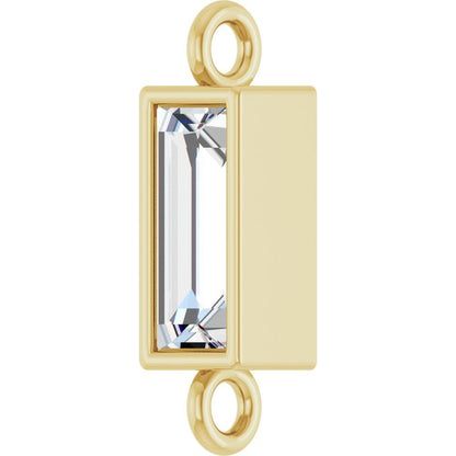 1/6 CT Lab-Grown Diamond Bezel-Set Link, 2.9 mm x 9.5 mm, Style 2