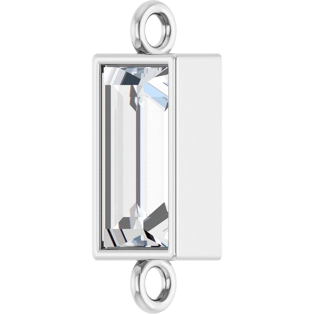 3/8 CT Natural Diamond Bezel-Set Link, 3.9 mm x 10.5 mm, Style 2